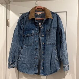 Universal Thread Denim Barn Jacket with Brown Collar